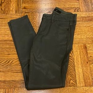Joe’s Jeans Dark Green Coated Skinny Jeans